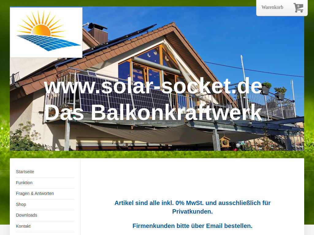 Website von Weber-Solar in Elzach