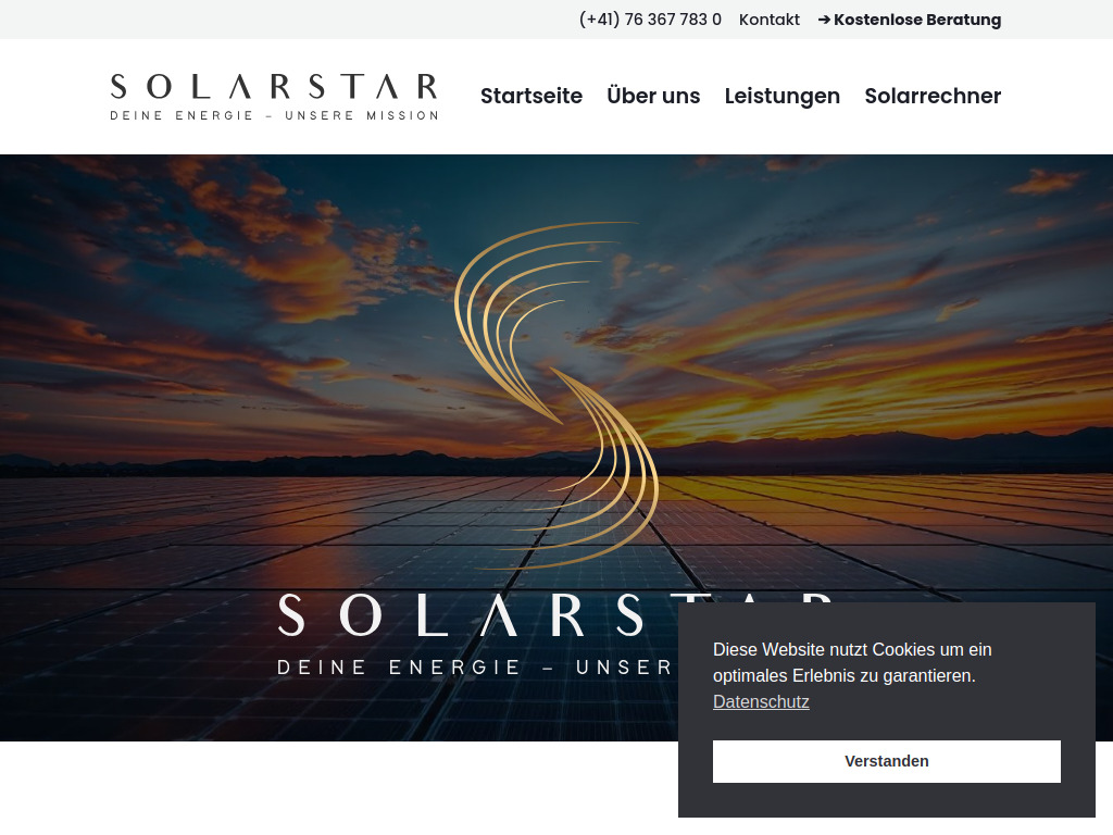 Website von SolarSTAR GmbH in Buchs SG