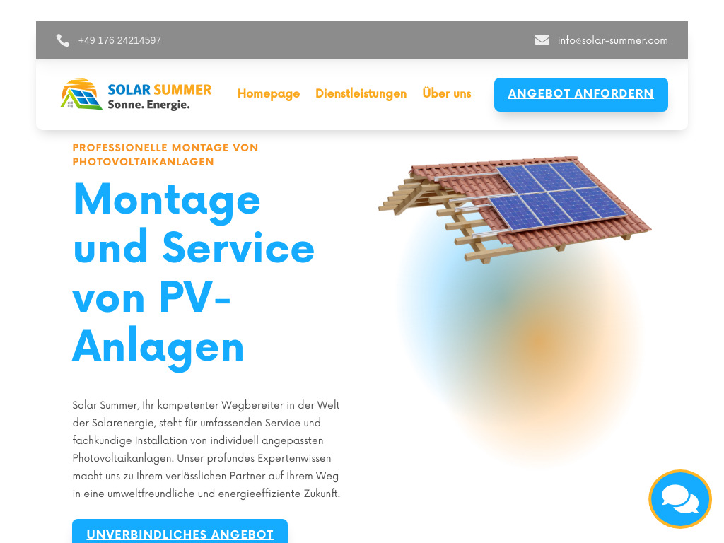 Website von Solar Summer in Wackersdorf