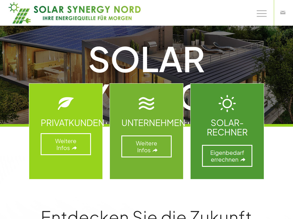 Website von Solar Synergy Nord in Stuhr
