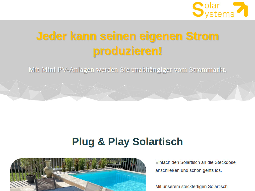 Website von Solar Systems by DoH Technologies e.U. in Roitham am Traunfall