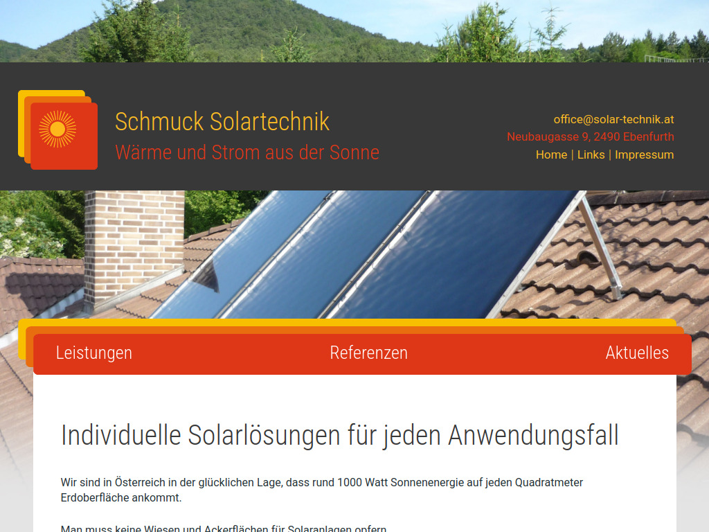 Website von Schmuck Solartechnik e.U. in Ebenfurth