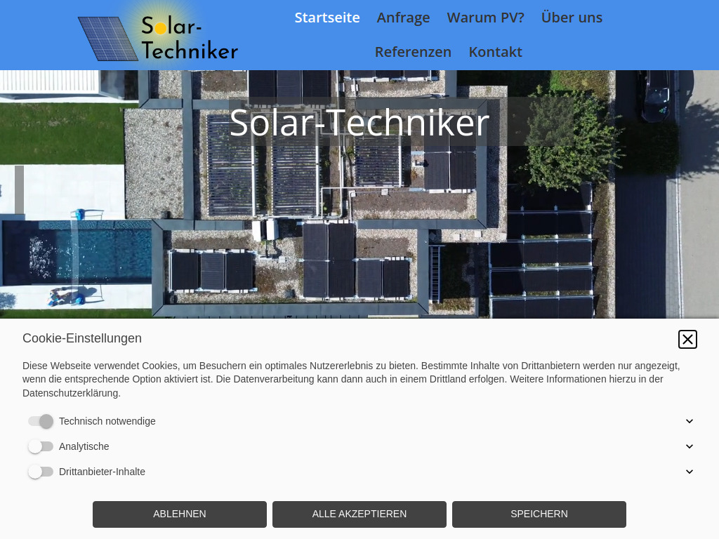 Website von Solar-Techniker Einzelunternehmen in Freiburg