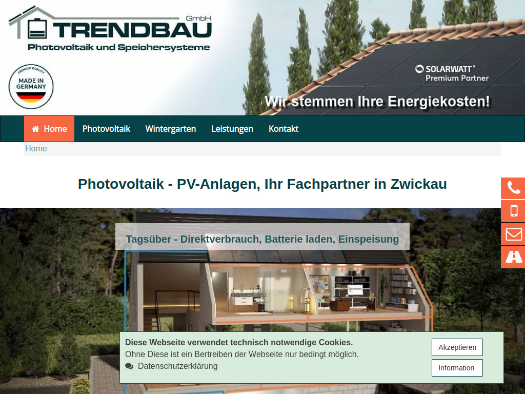 Website von Trendbau GmbH in Zwickau