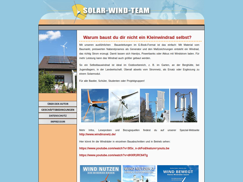 Website von Solar-Wind-Team in St. Georgen