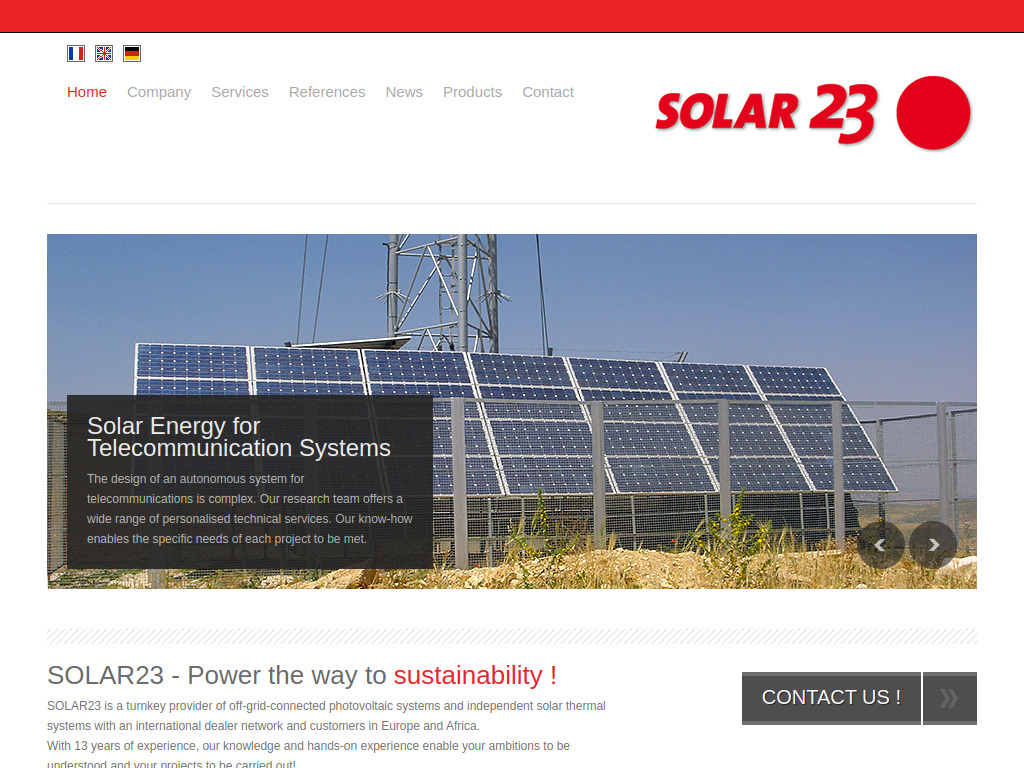 Website von SOLAR23 GmbH in Ulm