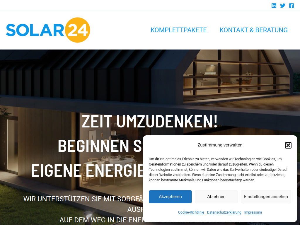 Website von SOLAR24 GmbH in Garching bei München