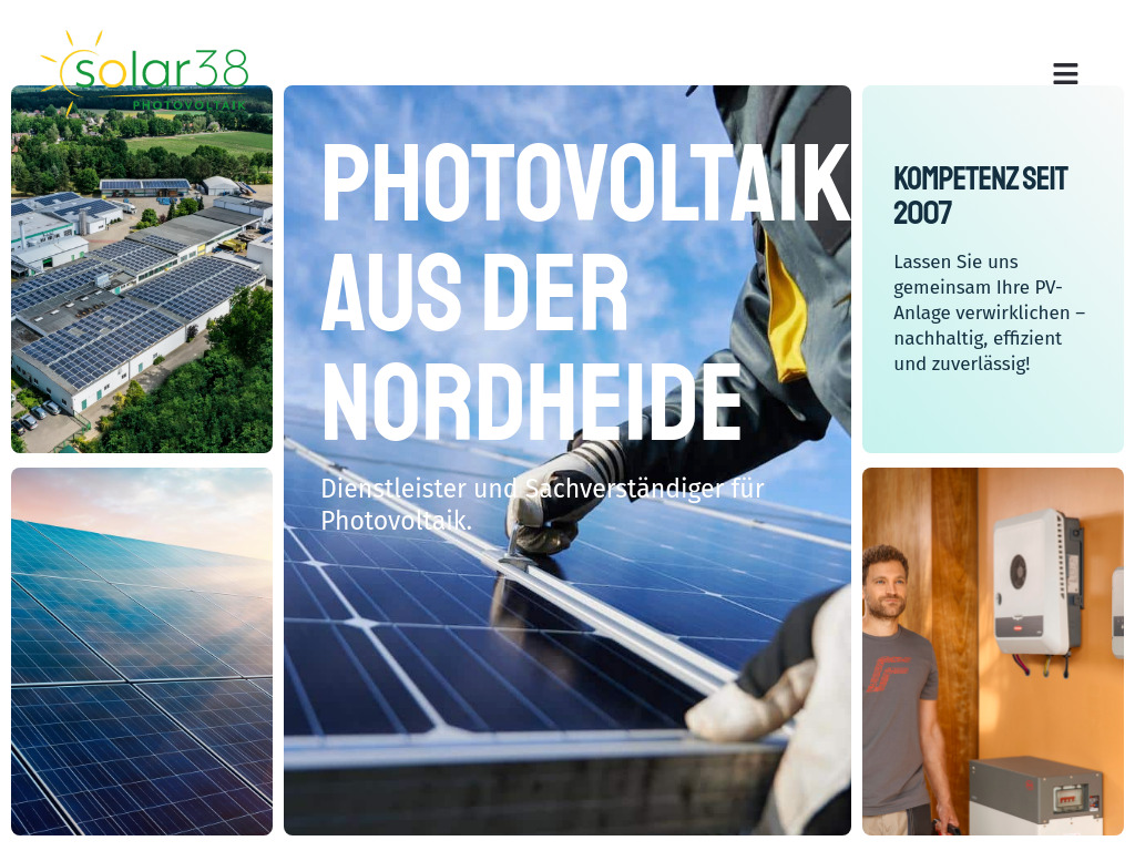 Website von Solar38 Photovoltaik GmbH in Buchholz i. d. Nordheide