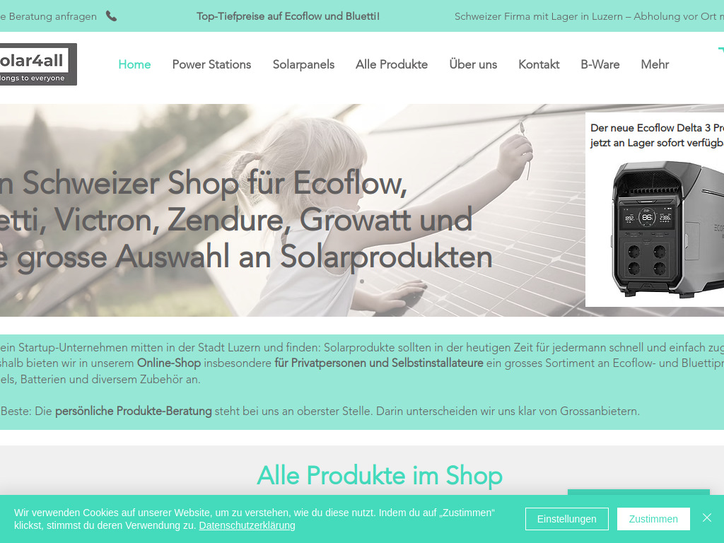 Website von Scheurer Trading AG in Luzern