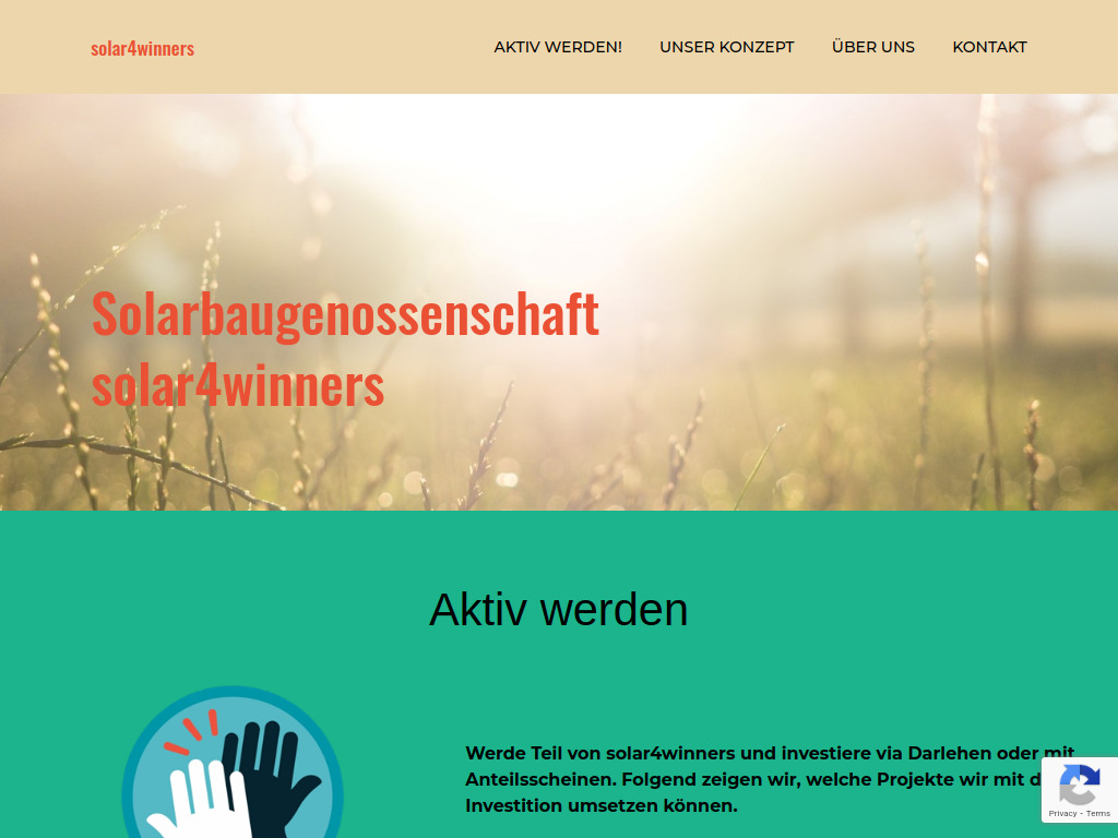 Website von Solarbaugenossenschaft solar4winners in Burgdorf