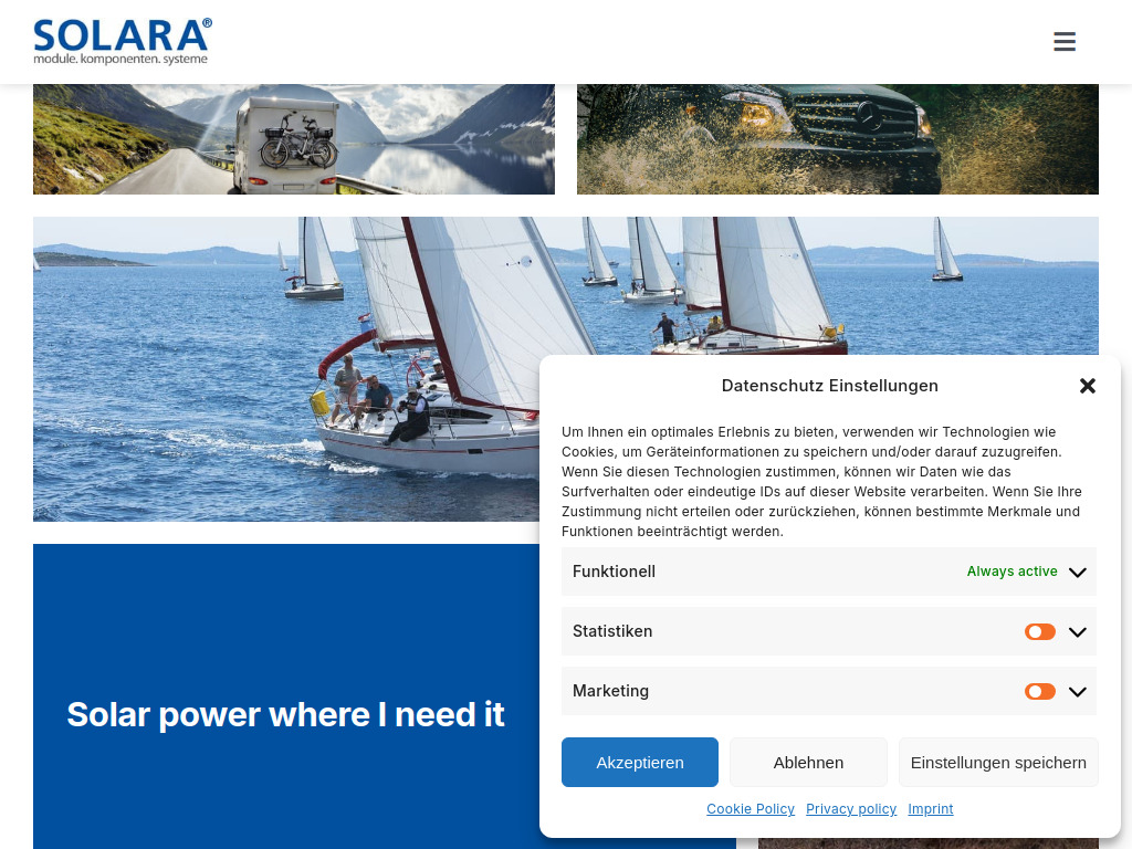 Website von SOLARA GmbH in Hamburg