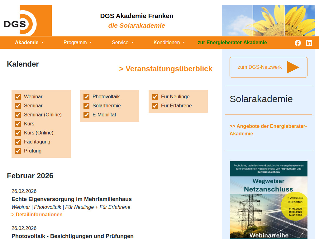 Website von Solare Dienstleistungen GbR in Nürnberg