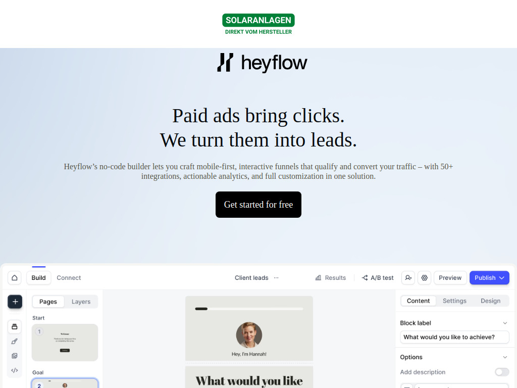 Website von Solaranlage direkt vom Hersteller in Frick