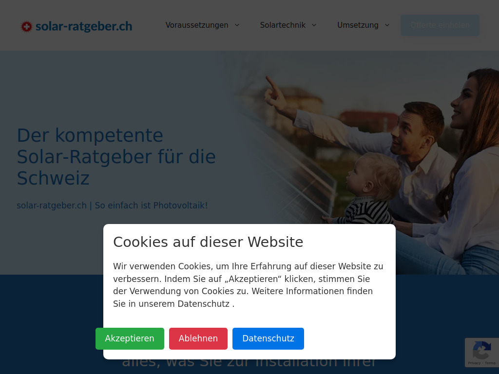 Website von Energie Online AG in Zofingen