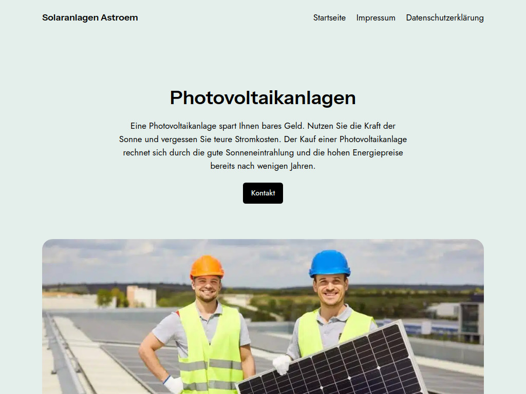 Website von Solaranlagen Astroem in München