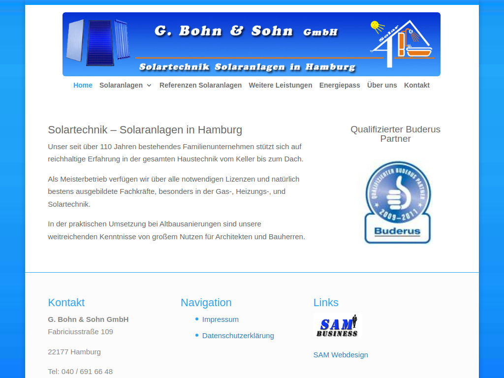 Website von G. Bohn & Sohn GmbH in Hamburg