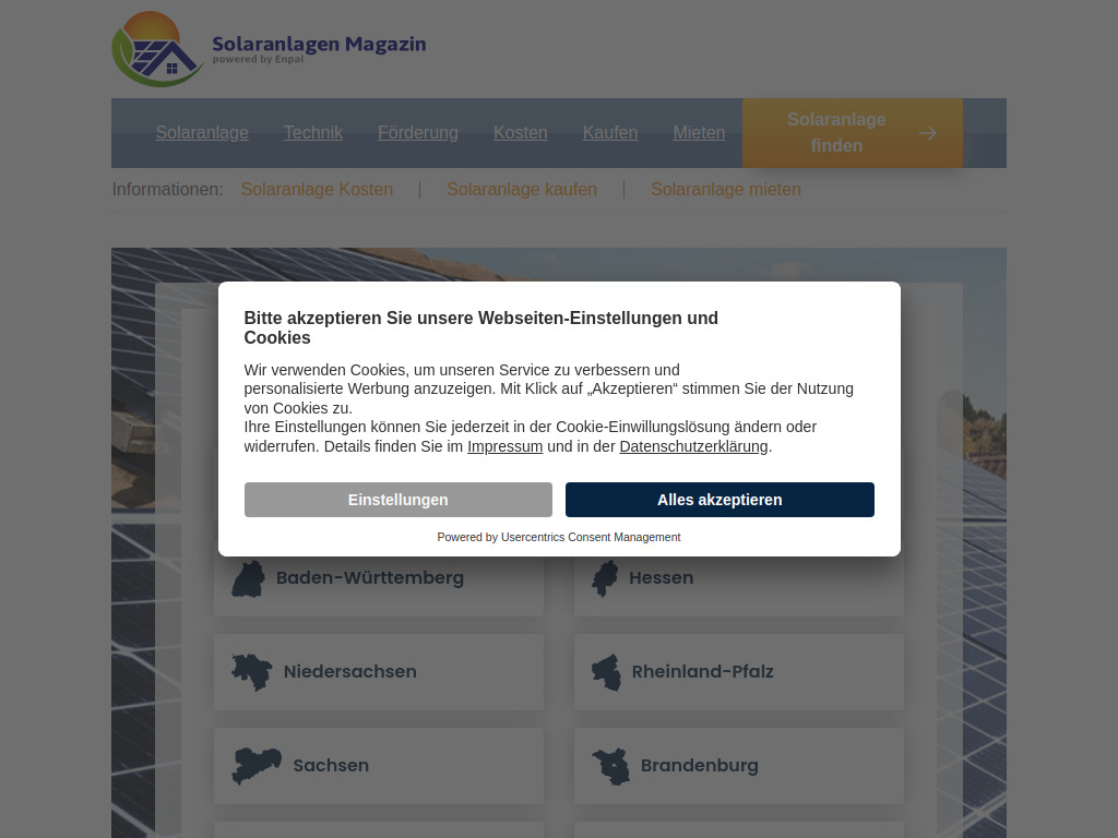 Website von Enpal B.V. in Berlin