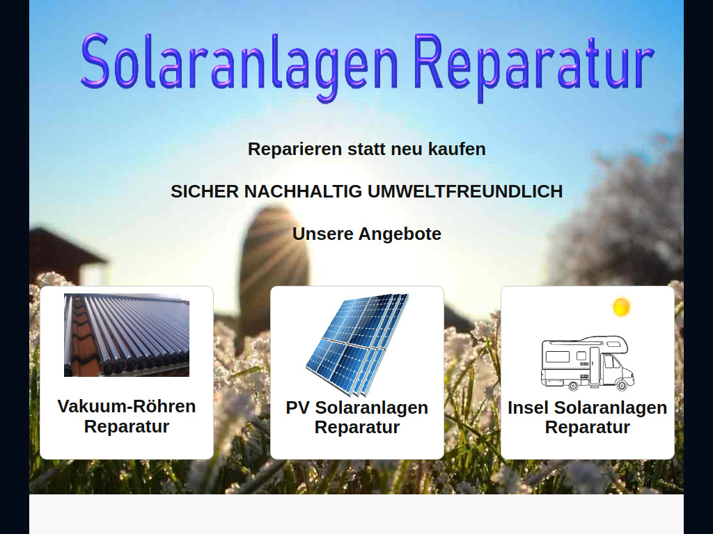 Website von Solaranlagen Reparatur in Obhausen OT Kuckenburg