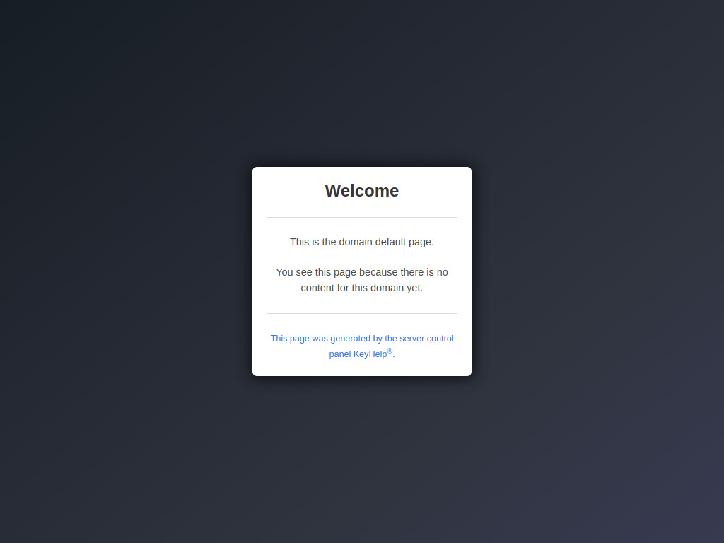 Website von Domain Default Page