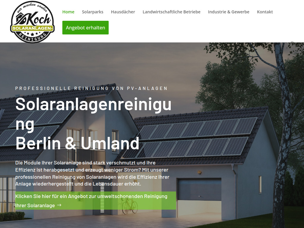 Website von Solaranlagenreinigung030.de in Berlin