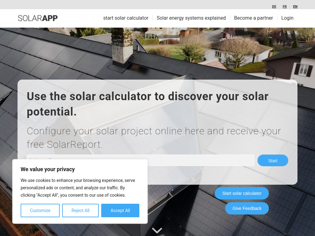 Website von SolarApp AG in Deitingen