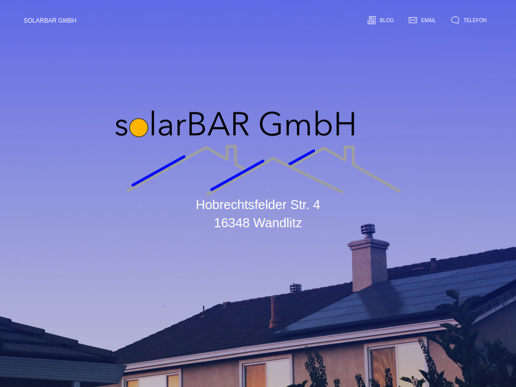 Website von solarBAR GmbH in Wandlitz