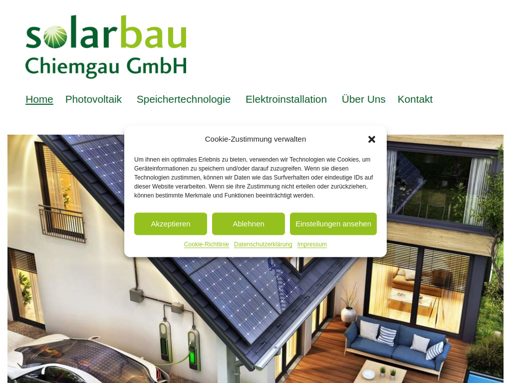 Website von Solarbau Chiemgau GmbH in Feichten a. d. Alz