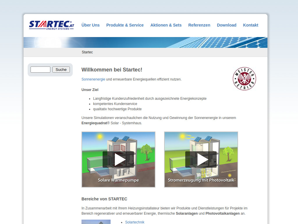 Website von Startec in Prellenkirchen