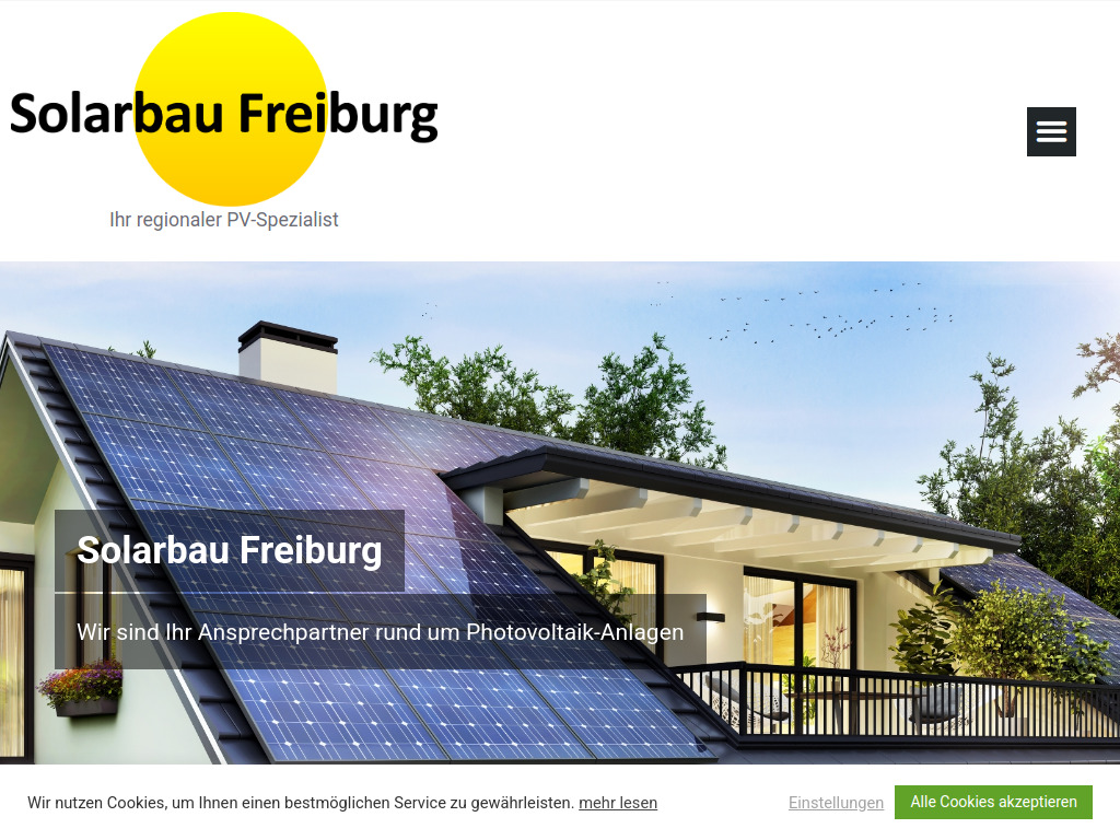 Website von Solarbau Freiburg eG