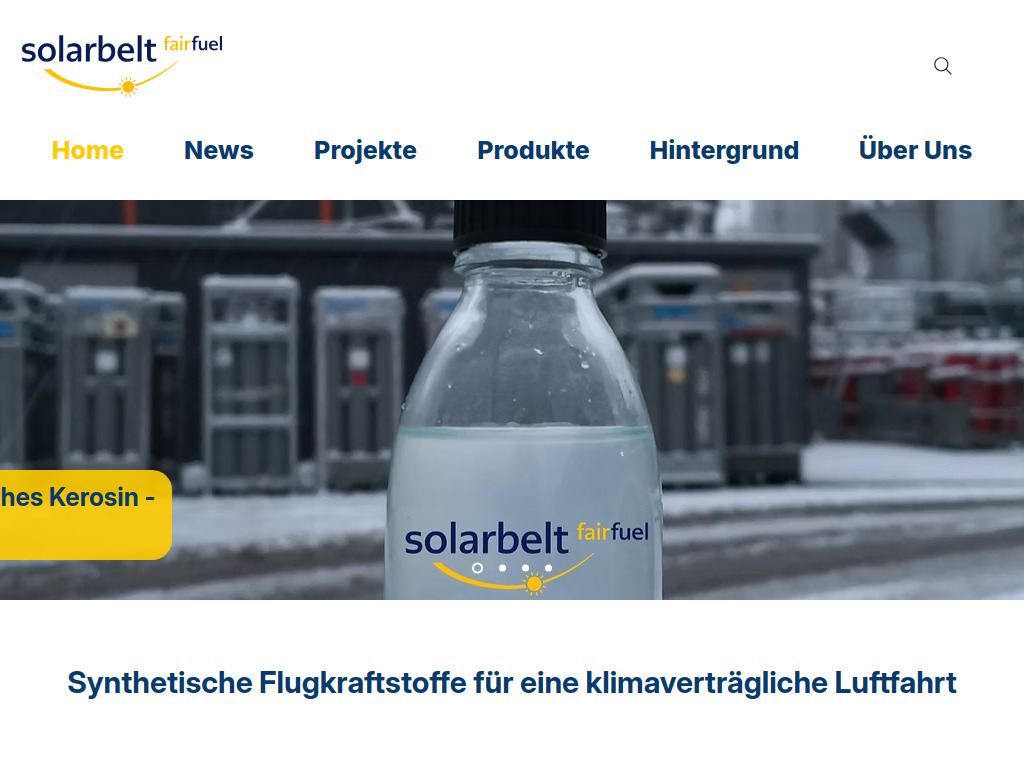 Website von Solarbelt FairFuel gGmbH in Berlin