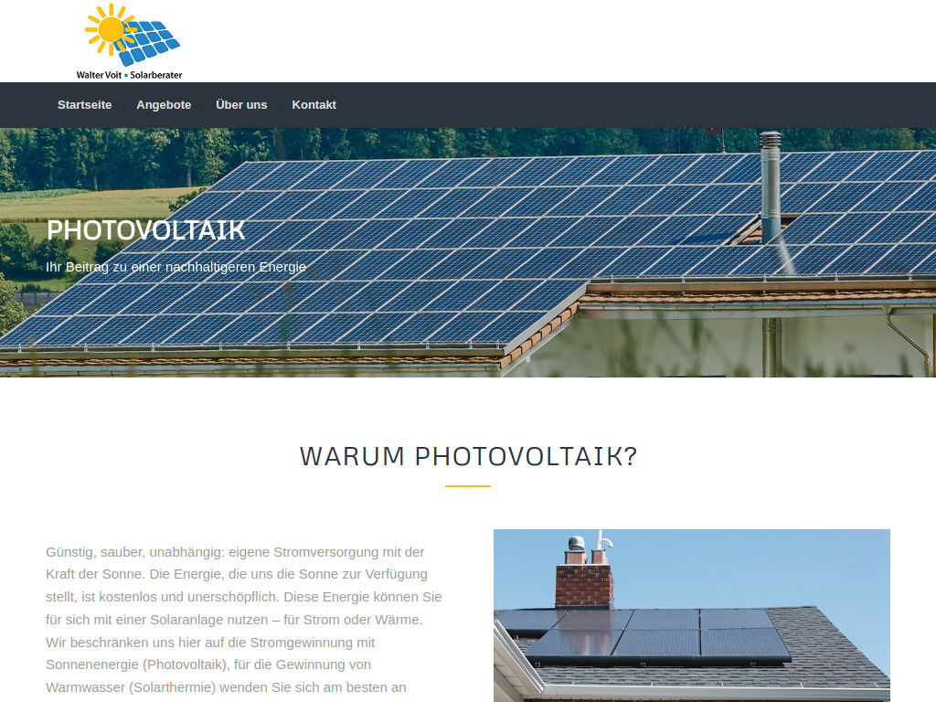 Website von Walter Voit Solarberatung in Gröbenzell