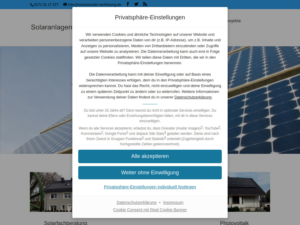 Website von Lutz Franke Fachberatung Photovoltaik in Holzhausen