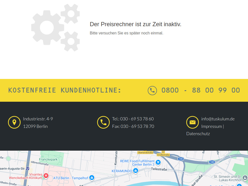 Website von Tuskulum GmbH in Berlin