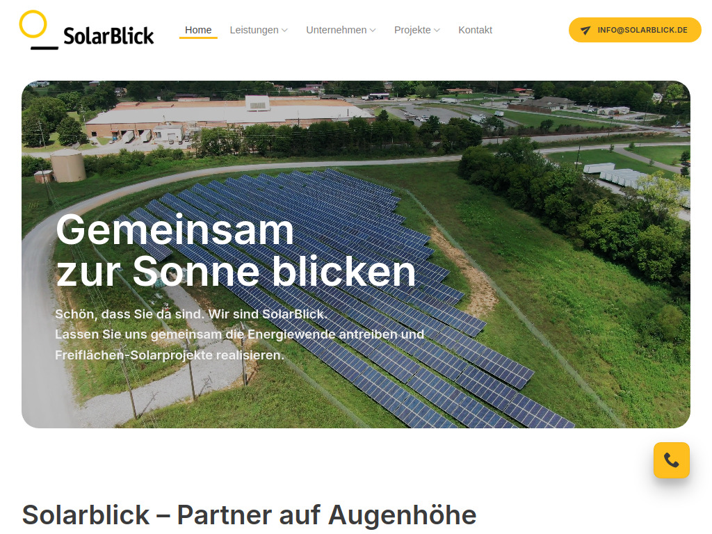 Website von SolarBlick GmbH in Münster