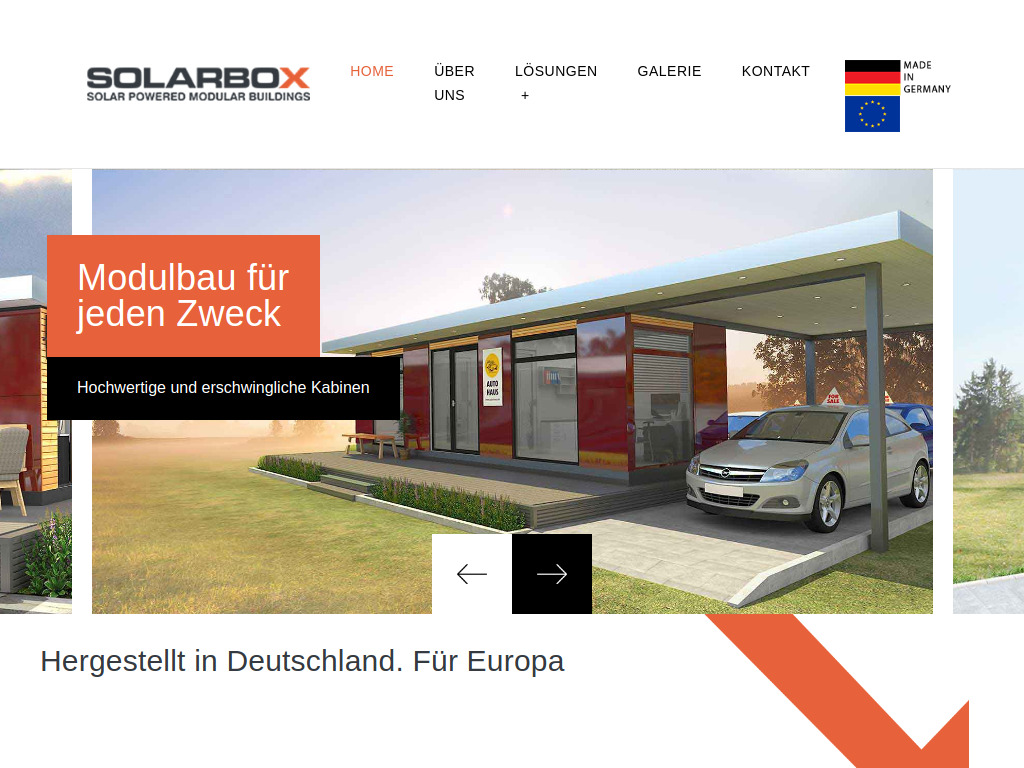 Website von Solarbox Raummodule GmbH in Wehrheim