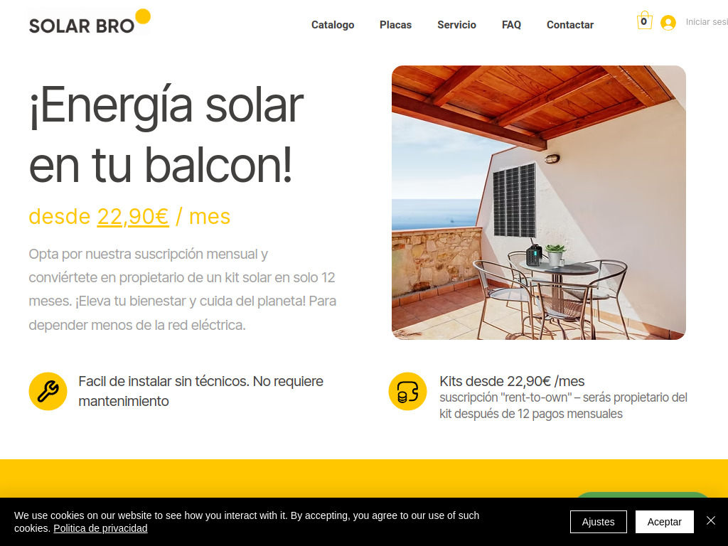 Website von Inicio in Barcelona