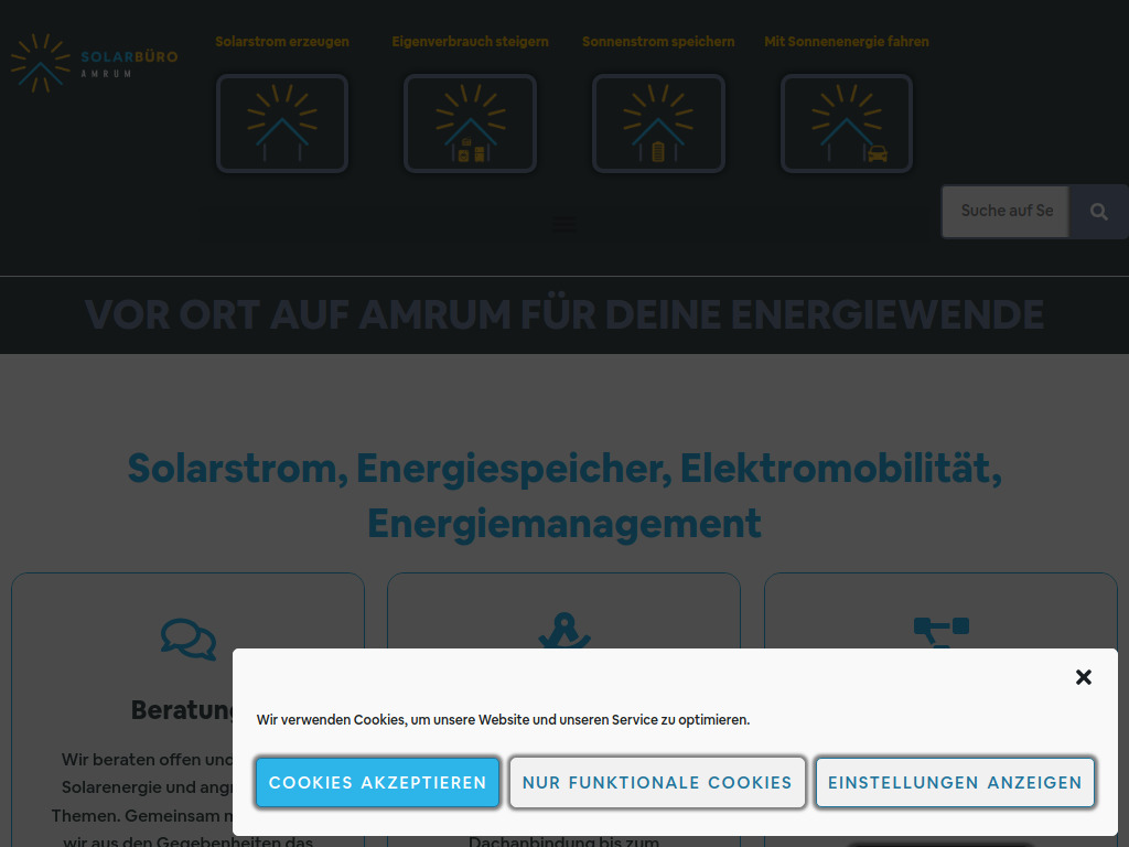 Website von SOLARBÜRO Amrum in Wittdün auf Amrum