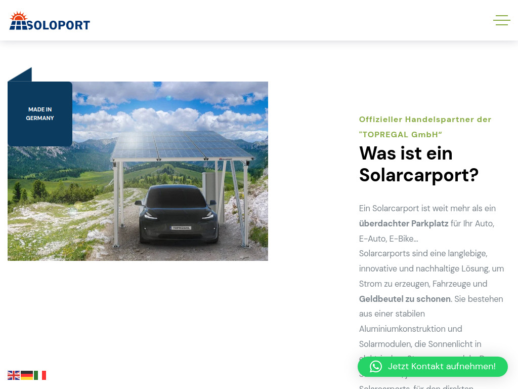 Website von Solarcarport Hiltl in Rosenheim