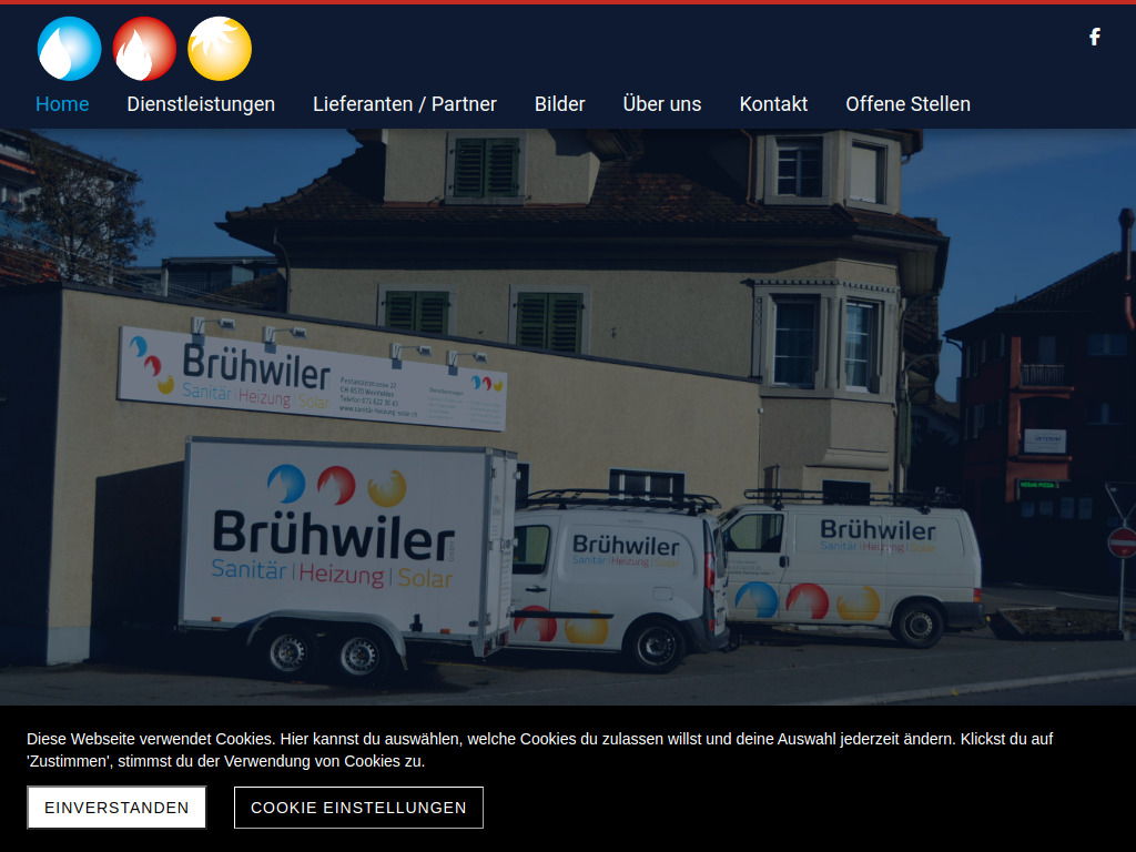 Website von Brühwiler, Sanitär-Heizung-Solar GmbH in Weinfelden