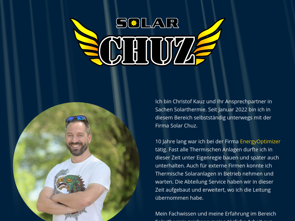 Website von Solar Chuz in Port