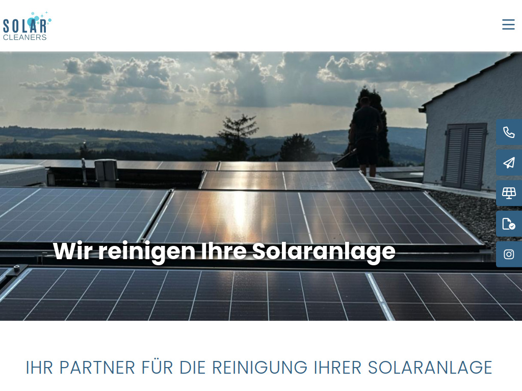 Website von SolarCleaners GmbH in Ermensee