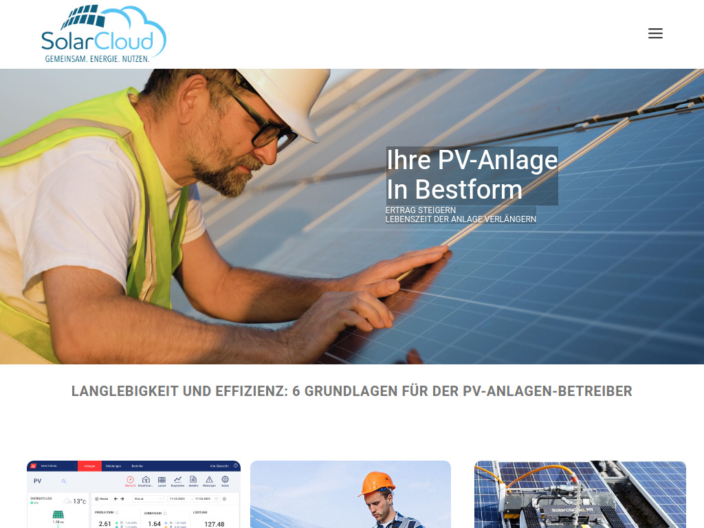 Website von Solarcloud Service GmbH in Leutasch