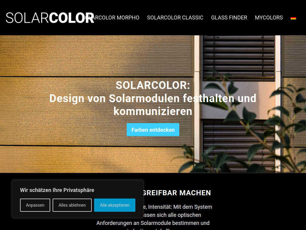Website von SOLARCOLOR in Deitingen