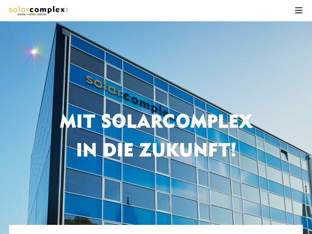 Website von solarcomplex AG