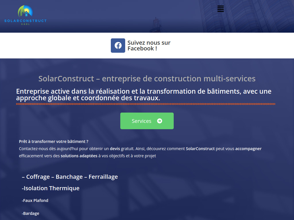 Website von Solarconstruct Sàrl in Nyon