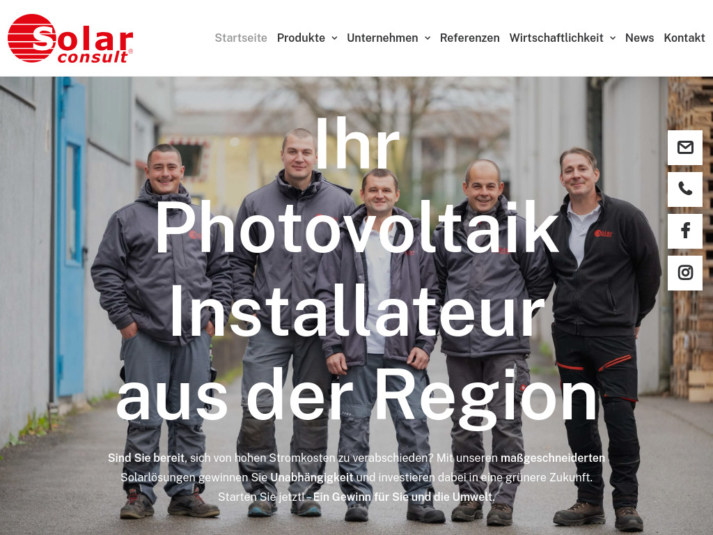 Website von SolarConsult AG in Freiberg am Neckar