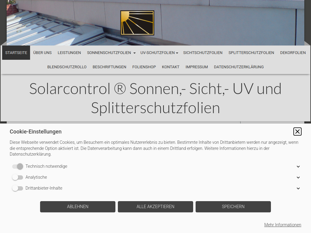 Website von Solarcontrol in Heidelberg
