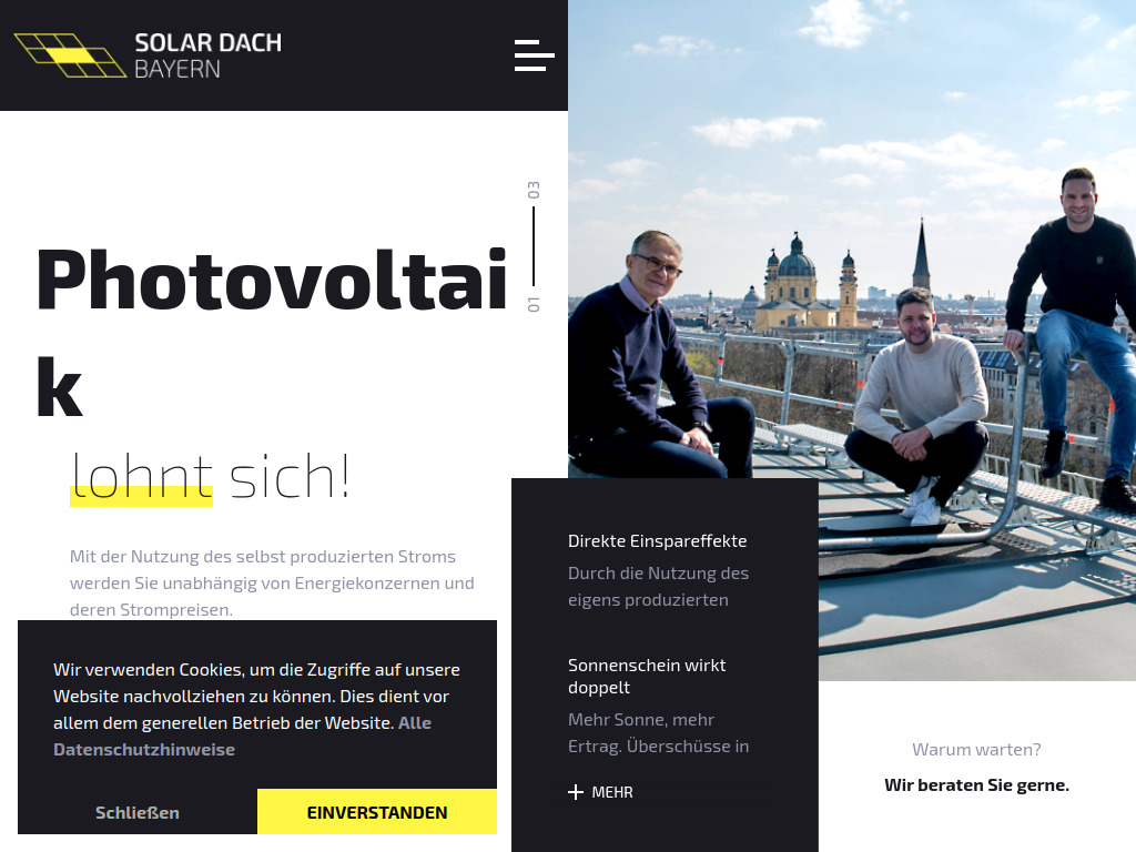 Website von Solar Dach Bayern GmbH in Sauerlach