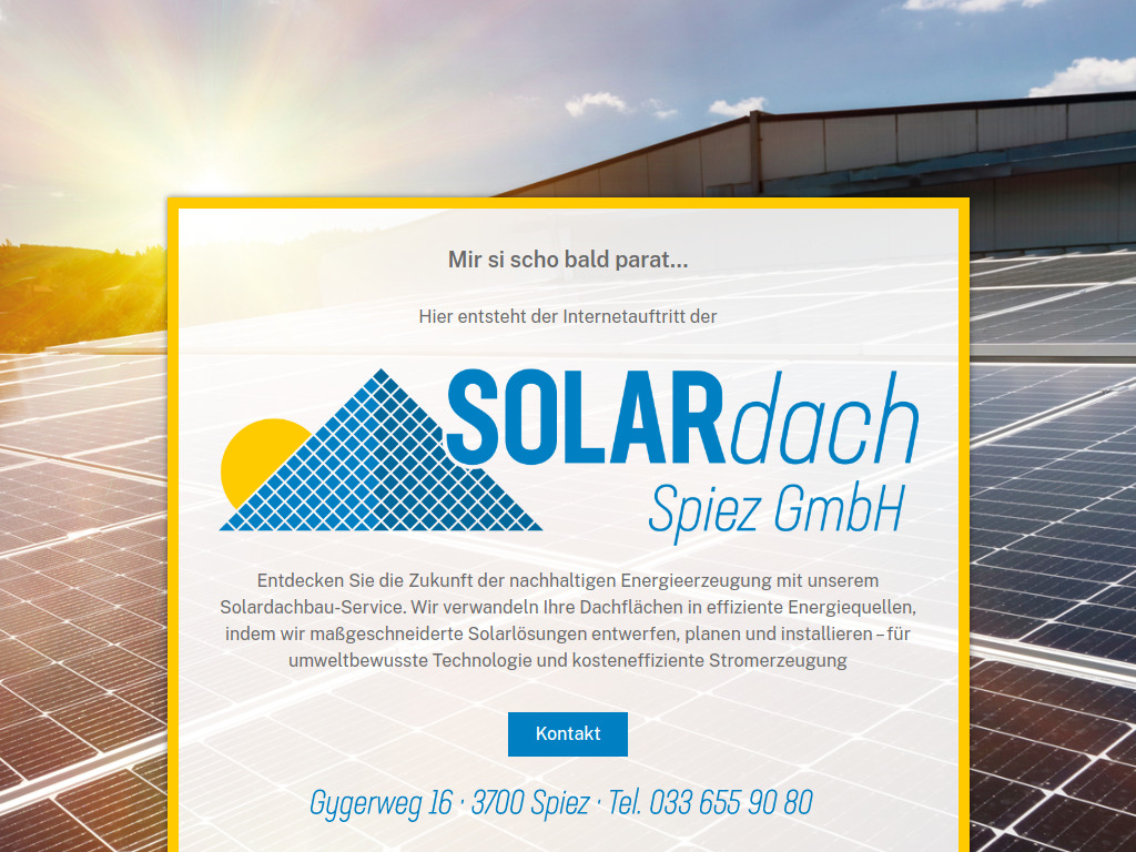 Website von Solardach Spiez GmbH