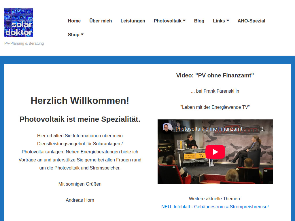 Website von Dr. Andreas Horn in Schlehdorf